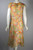 1920s 1930s floral print silk chiffon garden party dress orange yellow  XS