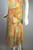 1920s 1930s floral print silk chiffon garden party dress orange yellow  XS