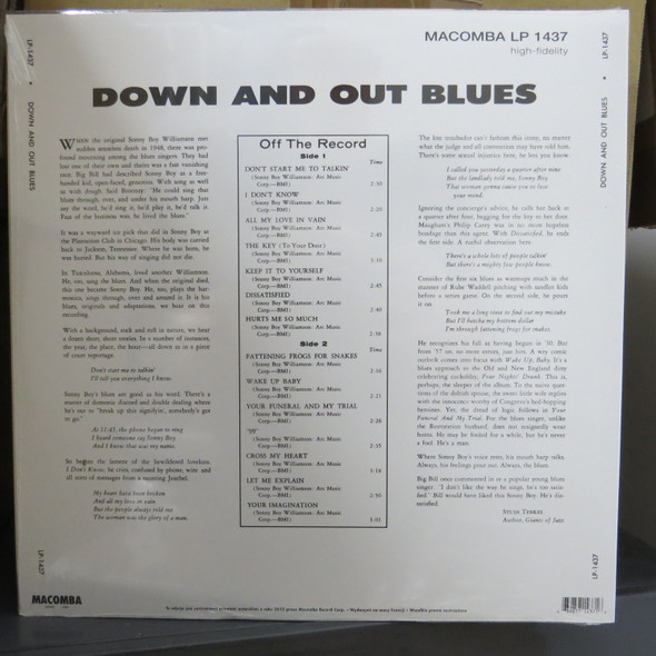 SONNY BOY WILLIAMSON-Sings Down and Out Blues Vinyl LP-Brand New-Still Sealed-MAC1437