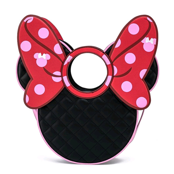 Mickey Mouse - Minnie Quilted Bow Head Crossbody-LOUWDTB2150-LOUNGEFLY