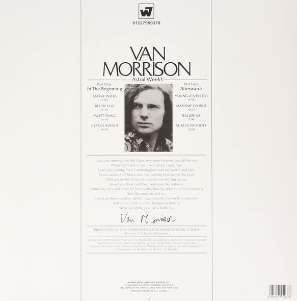 VAN MORRISON-Astral Weeks-Vinyl Lp-Brand new/Still Sealed-LAS_172-LAS_328