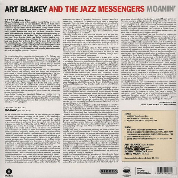 ART BLAKEY & THE JAZZ MESSENGERS-Moanin'-Vinyl Lp-Brand new/Still Sealed-LAS_106920L-37104