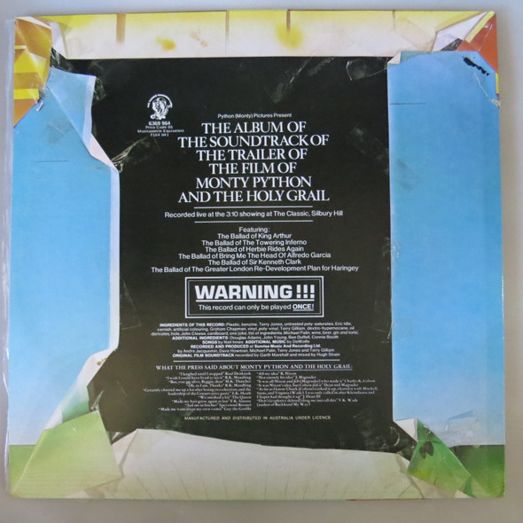 Monty Python-The Album Of The Soundtrack Of The Trailer Of The Film Of Monty Python And The Holy Grail (Executive Version)-VINYL LP-Aussie Press-USED-SHLP_2020
