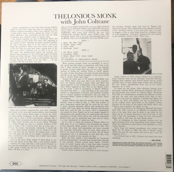 THELONIOUS MONK & JOHN COLTRANE-Thelonious Monk With John Coltrane (Opaque Oxblood Colour Vinyl)-Vinyl LP-Brand New/Still sealed_LAS0123113