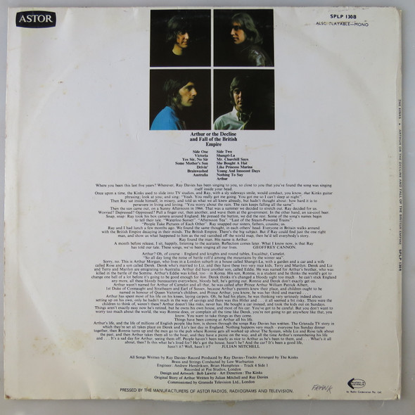 The Kinks-Arthur Or The Decline And Fall Of The British Empire-VINYL LP-USED-SHLP_3168