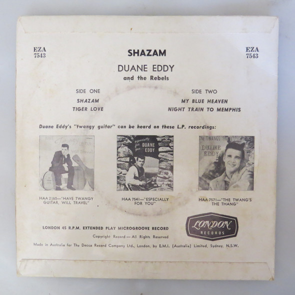 Duane Eddy And The Rebels-Shazam-VINYL 7"-USED-SHLP_3405