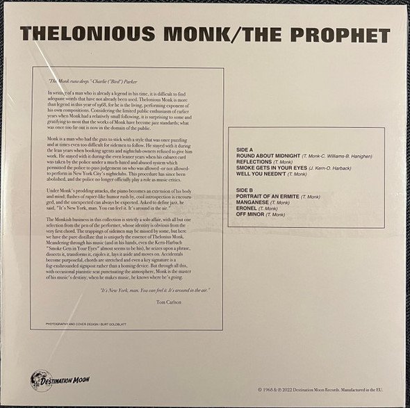 THELONIOUS MONK-The Prophet (Clear Vinyl)-Vinyl LP-Brand New/Still sealed_LAS0723013