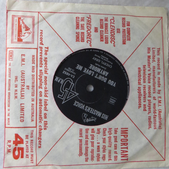 Cheryl Gray-You Don't Love Me Anymore-VINYL 7"-Aussie Press-USED-SHLP_4056