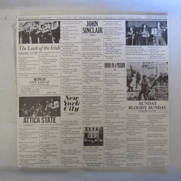 John Lennon & Yoko Ono / The Plastic Ono Band With Elephants Memory And Invisible Strings-Some Time In New York City-VINYL LP-NM-USED-SHLP_4757