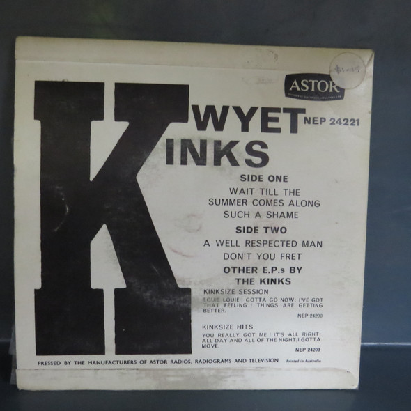 The Kinks-Kwyet Kinks-VINYL 7" EP-USED-SHLP_5193