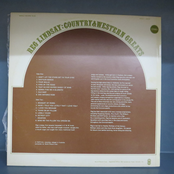 Reg Lindsay-Country And Western Greats-VINYL LP-USED-SHLP_5820