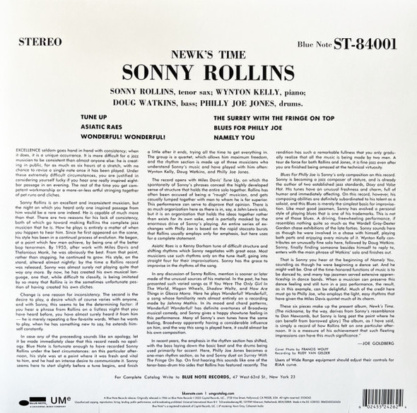 Sonny Rollins – Newk's Time (Blue Note Classic Series)-Vinyl LP-Brand New/Still sealed_LAS0523010