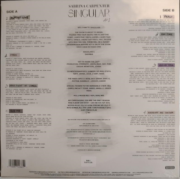 SABRINA CARPENTER-Singular Act I-Vinyl LP-Brand New/Still sealed_LAS1224149