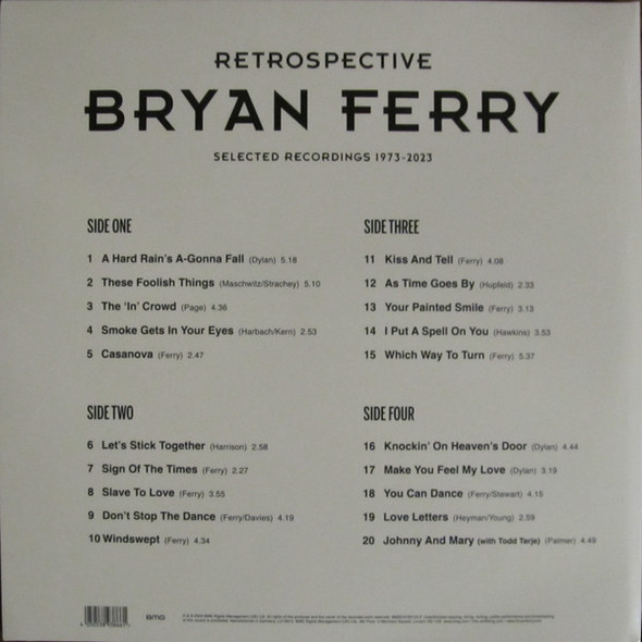BRYAN FERRY-Retrospective: Selected Recordings 1973-2023-Vinyl LP-Brand New/Still sealed_LAS1224155