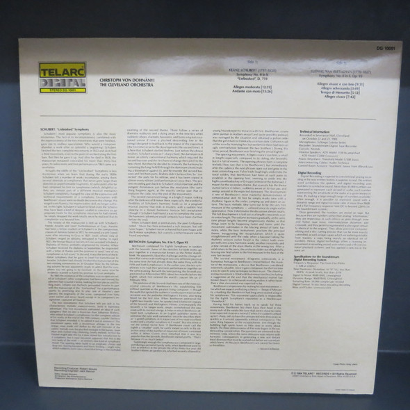Franz Schubert / Ludwig van Beethoven, -"Unfinished Symphony" / Symphony No. 8 In F-VINYL LP-USED-SHLP270225_6834