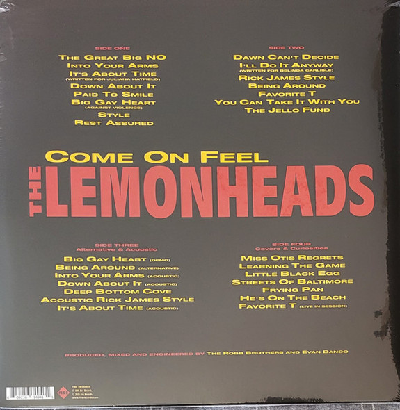 LEMONHEADS - Come On Feel - 30th Anniversary Edition--Vinyl LP-Brand New/Still sealed_LAS05251000 LEMONHEADS - Come On Feel - 30th Anniversary Edition--Vinyl LP-Brand New/Still sealed_LAS05251000