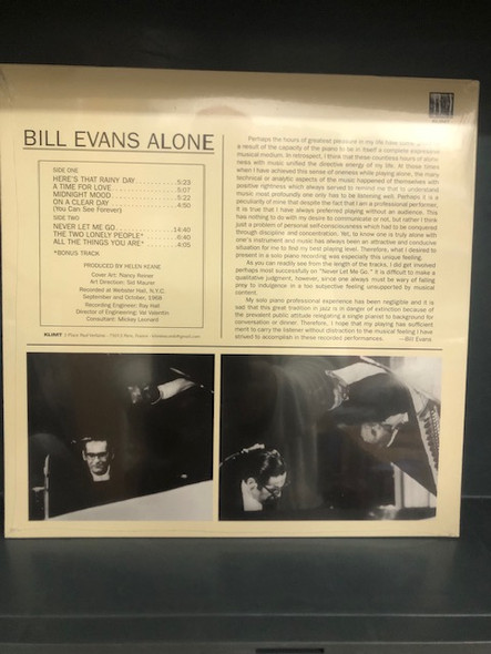BILL EVANS - Alone (Coloured Vinyl)--Vinyl LP-Brand New/Still sealed_LAS05251000 BILL EVANS - Alone (Coloured Vinyl)--Vinyl LP-Brand New/Still sealed_LAS05251000