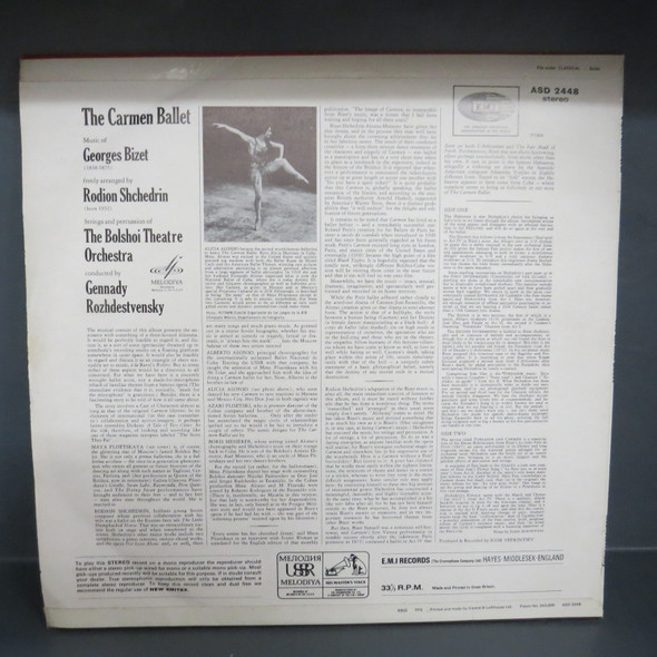 Georges Bizet -The Bolshoi Theatre Orchestra-The Carmen Ballet-VINYL LP-USED-SHLP170425_6944