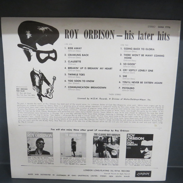 Roy Orbison-His Later Hits-VINYL LP-USED-SHLP170425_7075