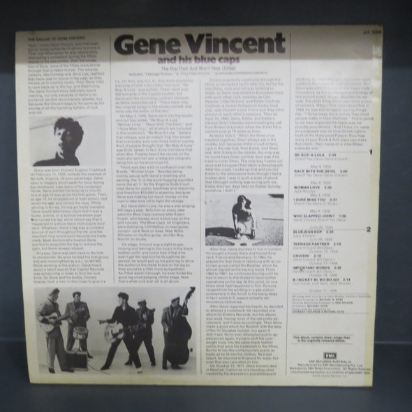 Gene Vincent & His Blue Caps-The Bop That Just Won't Stop (1956)-VINYL LP-USED-SHLP170425_7085