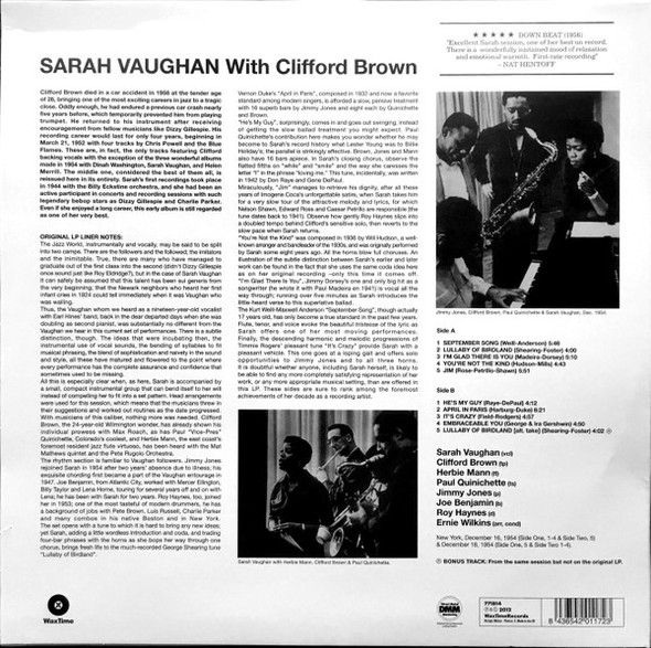 SARAH VAUGHAN - With Clifford Brown--Vinyl LP-Brand New/Still sealed_LAS1025189