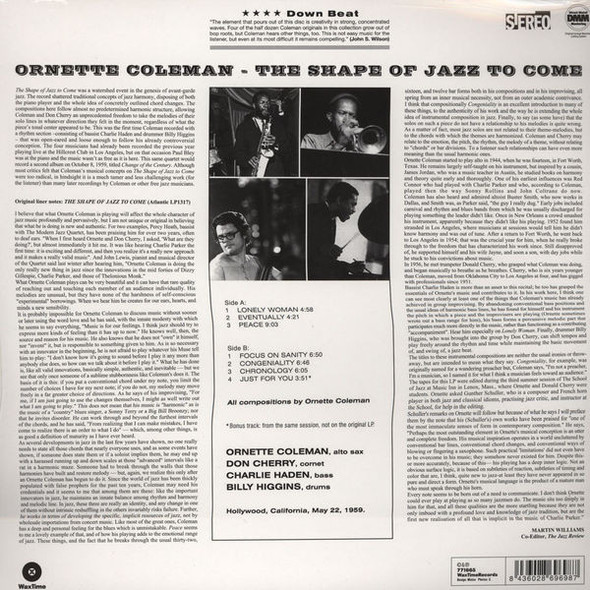 ORNETTE COLEMAN - The Shape Of Jazz To Come--Vinyl LP-Brand New/Still sealed_LAS1125110