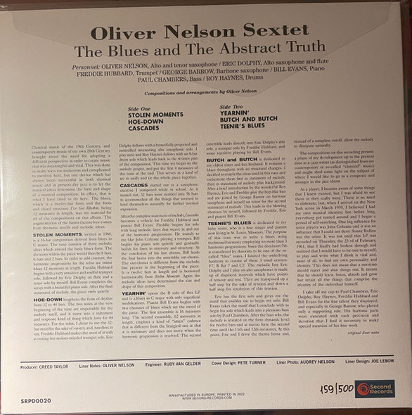 OLIVER NELSON - The Blues And The Abstract Truth (With Bill Evans) (White/Blue Splatter Vinyl)--Vinyl LP-Brand New/Still sealed_LAS1225113