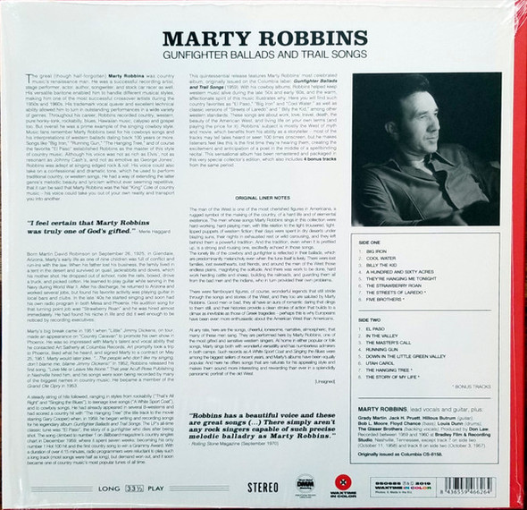 MARTY ROBBINS - Gunfighter Ballads & Trail Songs (Limited Solid Red Vinyl)--Vinyl LP-Brand New/Still sealed_LAS12252109