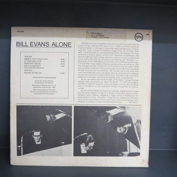 Bill Evans-Alone-VINYL LP-USED-US 1970 press-SHLP170425_8152