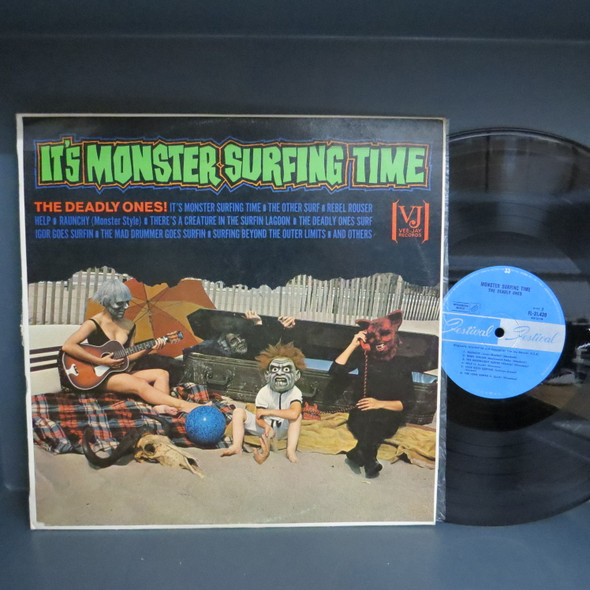 Deadly Ones-It's Monster Surfing Time-VINYL LP-USED--SHLP170425_8492