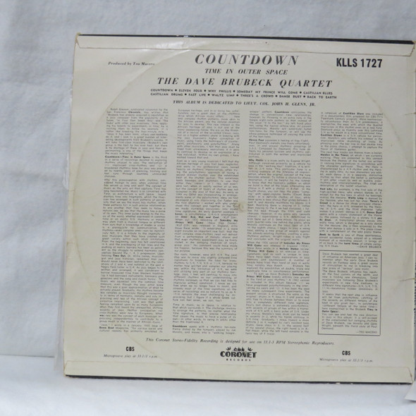 The Dave Brubeck Quartet - Countdown: Time In Outer Space USED - Excellent (EX) / Very Good Plus (VG+) Vinyl - LP, Album, Stereo - Australia 1962 - KLLS 1727