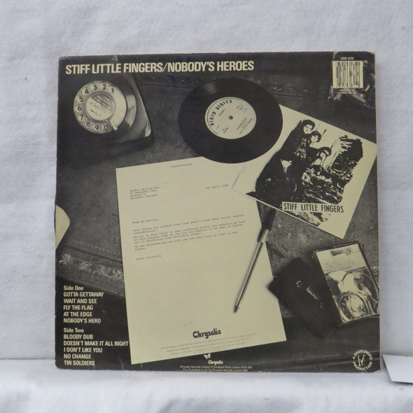 Stiff Little Fingers - Nobody's Heroes USED - Excellent (EX) / Very Good Plus (VG+) Vinyl - LP, Album, Stereo - UK 1980 - CHR 1270