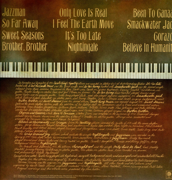 CAROLE KING-Her Greatest Hits (180 gram) Vinyl LP-ODE736419