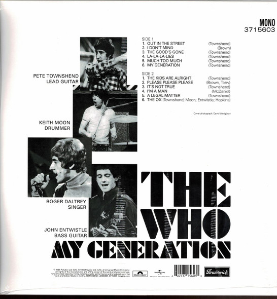 WHO-My Generation (180 gram) Vinyl LP-Brand New-Still Sealed WHO-My Generation (180 gram) Vinyl LP-Brand New-Still Sealed