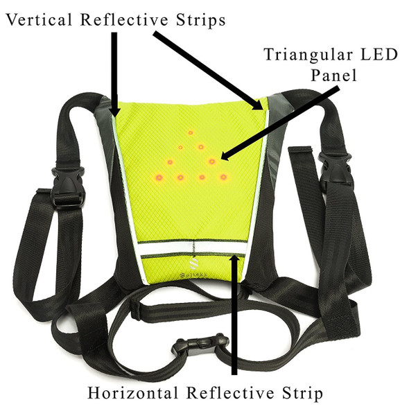 Soltekk-USB Rechargeable Flash LED Reflective Vest-Cycling-Camping-Hiking-Safety-Lights