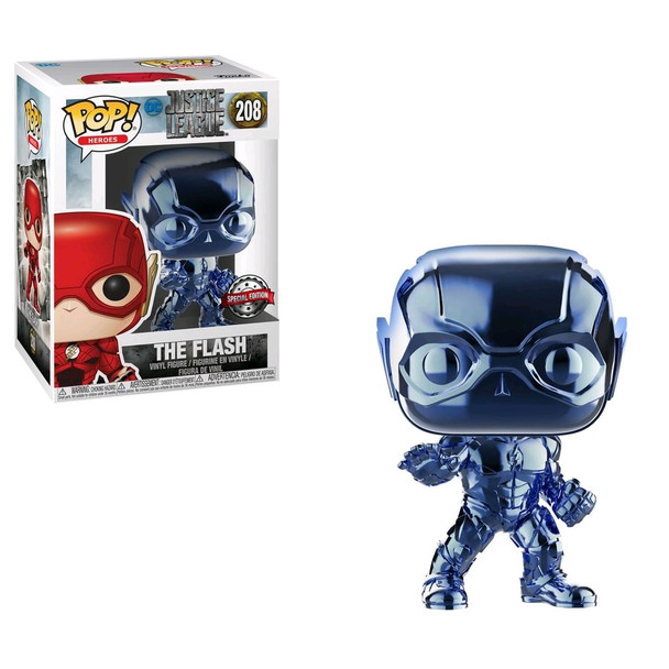 Justice League Movie - Flash Light Blue Chrome Pop! Vinyl-FUN35471