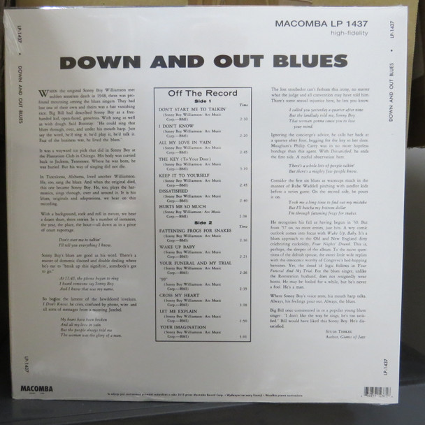 SONNY BOY WILLIAMSON-Sings Down and Out Blues Vinyl LP-Brand New-Still Sealed-MAC1437