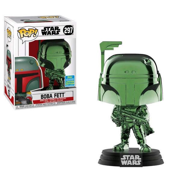 Star Wars - Boba Fett Green Chrome SDCC 2019 US Exclusive Pop! Vinyl [RS]-FUN41901-FUNKO