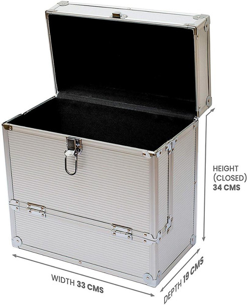 Aluminium DJ Record Storage Flight Case-Holds 40 12" Vinyl LP Box-Tough, Strong