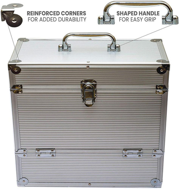 Aluminium DJ Record Storage Flight Case-Holds 40 12" Vinyl LP Box-Tough, Strong