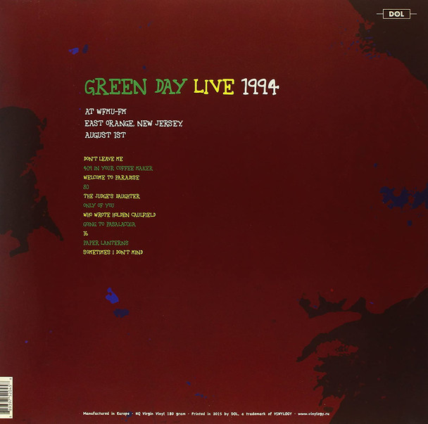 GREEN DAY-Live At Wfmu-Fm East Orange New Jersey August 1st 1994 (Green Vinyl)--Vinyl LP-Brand New/Still Sealed-_LAS1023