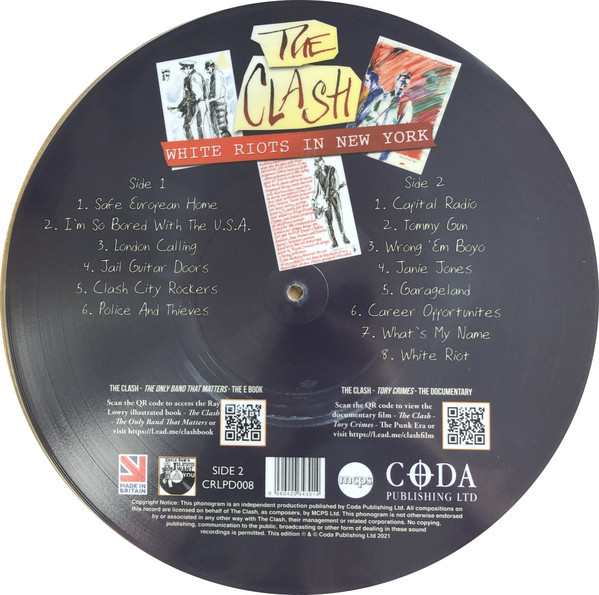 CLASH-White Riots In New York (Picture Disc)-Vinyl Lp-Brand new/Still Sealed-LAS_175-LAS_331