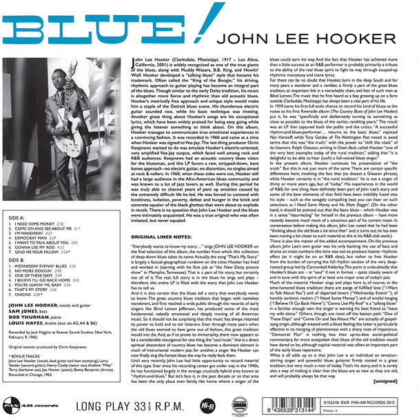 JOHN LEE HOOKER-Blue   -Vinyl Lp-Brand new/Still Sealed-LAS_109016.47L-B016QXGWCE