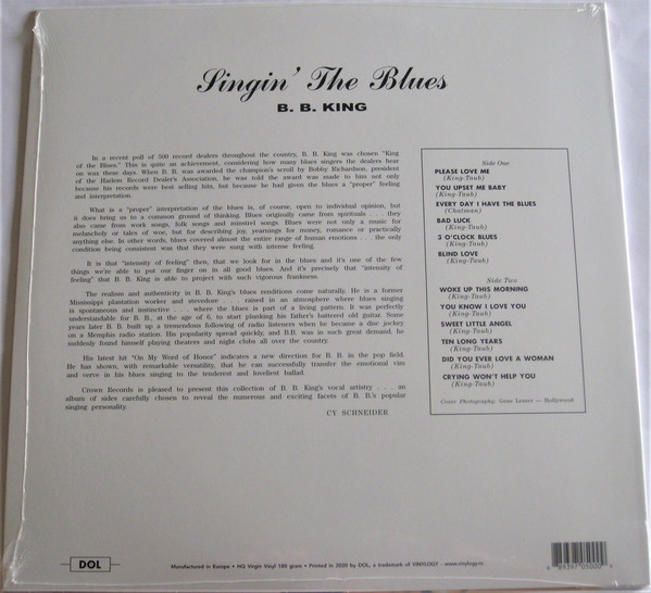 B.B. KING-Singing The Blues (Blood Red Vinyl)-Vinyl Lp-Brand new/Still Sealed_LAS1121021