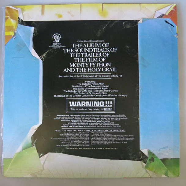 Monty Python-The Album Of The Soundtrack Of The Trailer Of The Film Of Monty Python And The Holy Grail (Executive Version)-VINYL LP-Aussie Press-USED-SHLP_2020