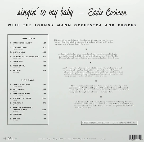 EDDIE COCHRAN-Singin' To My Baby (180 gram)-Vinyl Lp-Brand new/Still Sealed_SC1221078