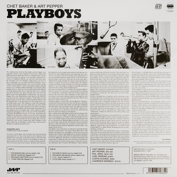 CHET BAKER & ART PEPPER-Playboys -Vinyl LP-Brand New/Still sealed_LAS0622072