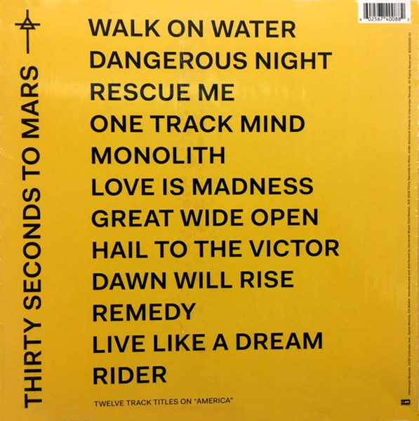 THIRTY SECONDS TO MARS  - AMERICA--(White Vinyl) LP-Brand New/Still sealed_ttt0622087