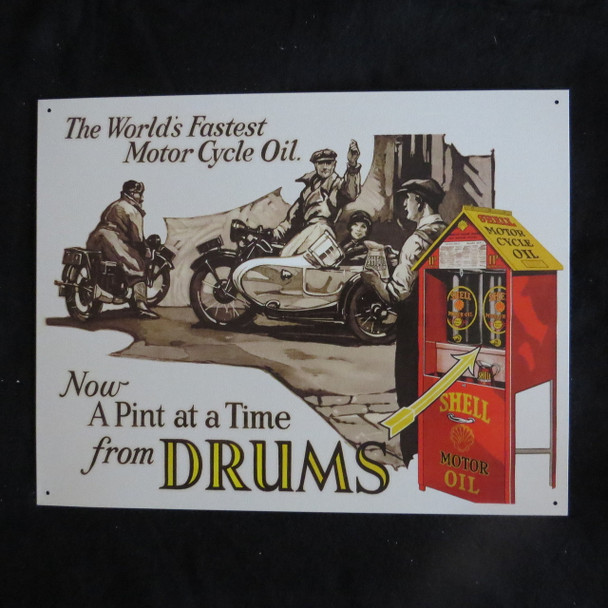 Shell - Motorcycle Oil - 40 x 32 cm-Retro Rustic Metal Tin Sign Man cave