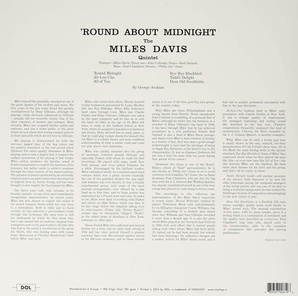 Miles Davis-Round About Midnight (Blue Vinyl)-Vinyl LP-Brand New/Still sealed_LAS0123158